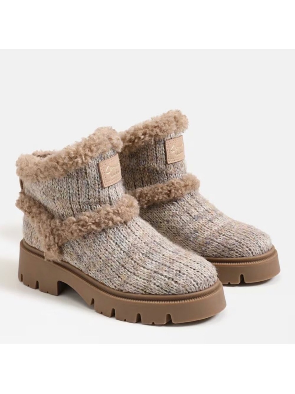 NEW Circus By Sam Edelman Clare Cozy Bootie Color:  Natural Multi Knit/Shearling